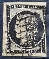 France 1849 N°3 Ob Touché Cote 70€ - 1849-1850 Ceres