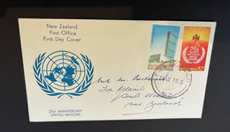 (1 P 34) New Zealand FDC (UN & Xmas) 2 Covers - FDC
