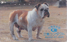 Rare Télécarte JAPON / 110-011- Animal - CHIEN BOULEDOGUE  - BULLDOG DOG JAPAN Phonecard - BULLDOGGE Hund - 1211 - Perros