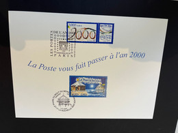 (1 P 34 B) FRANCE - 1 X LARGE Size Souvnir Folder - Bienvenue à L'An 2000 (21 X 15 Cm) - Otros & Sin Clasificación