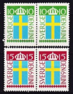 1954. Sweden. Swedish Flag. MNH. Mi. Nr. 404-05 (pairs) - Unused Stamps