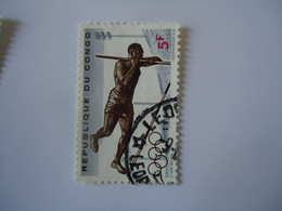 CONGO REPUBLIC  USED  STAMPS  OLYMPIC GAMES TOKYO 1964  WITH POSTMARK - Andere & Zonder Classificatie