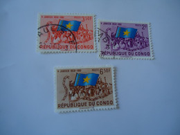 CONGO   USED STAMPS ANNIVERSARIES  FLAGS - Otros & Sin Clasificación