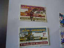 CONGO USED   STAMPS  AIR  AIRPORTS  WITH POSTMARK - Otros & Sin Clasificación