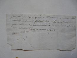 VIEUX PAPIERS - DOCUMENT : 1 Feuille - BON Pour 500 F - ... - 1799