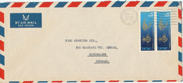 Israel Air Mail Cover Sent To Denmark 5-1-1966 - Airmail