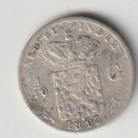 NEDERLANDSCH INDIE 1893: 1/10 Gulden, Silver, KM 304 - Nederlands-Indië