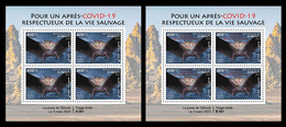 DJIBOUTI 2023 - SHEET 4V (REG & OVERPRINT) - BATS BAT CHAUVE-SOURIS CHAUVES-SOURIS - PANDEMIC COVID-19 CORONAVIRUS - MNH - Bats