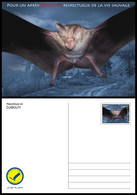 DJIBOUTI 2023 - STATIONERY CARD - BATS BAT CHAUVE-SOURIS CHAUVES - PANDEMIC COVID-19 CORONAVIRUS - Bats