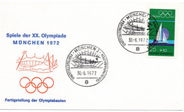 57238 - Bund - 1968 - 25Pfg Olympia '72 EF A SoUmschl SoStpl MUENCHEN - FERTIGSTELLUNG DER OLYMPIABAUTEN - Summer 1972: Munich