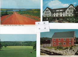 FOUR POSTCARDS - STANLEY RIVER ROAD P.E.I. - THE GLYNMILL INN - CORNER BROOK , NEWFOUNDLAND, GOLF COURSE P.E.I.  MILL - Autres & Non Classés