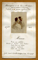 MENU (1902) : " BANQUET ROYALISTE DE LA SAINT-PHILIPPE - PARIS "  (avec Photo Argentique) - Menus