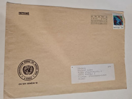 Lettre NATIONS UNIES GENEVE UNRWA 1990 Au Service Des Refugie De Palestine - Storia Postale