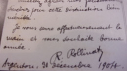 36 ARGENTON LA GARE ENVOI DE RAYMOND ROLLINAT A JOSEPH PIERRE A CHARON CLUIS 1904 - Andere & Zonder Classificatie