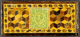 STAMP BOXES Great Britain Three Wooden Stickware And Mosaic Boxes, One (39x35x18mm) With A Penny Black Design, The Other - Autres & Non Classés