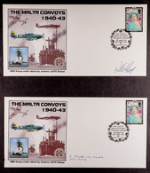 SIGNED WW1 COVERS An Album Of GB 1980's-2002 Covers Commemorating Malta Convoys, River Plate And Battle Of Britain Memor - Andere & Zonder Classificatie