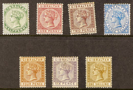 1886-87 Set, SG 8/14, Mainly Good Mint. Cat. Â£600. (7 Stamps). - Gibraltar