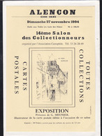 61 - Alençon - 14 ème Salon Des Collectionneurs Dimanche 27 Novembre 1994 - Bourses & Salons De Collections