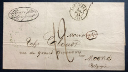 France Lettre (LSC) De Bordeaux 4.7.1843 + Cachet 9R Pour Mons, Belgique - (N411) - 1801-1848: Precursors XIX