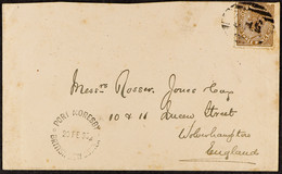 1895 QUEENSLAND USED IN (20th February) Burns Philp Envelope To England, Bearing Queensland 3d Tied Oval Barred 'BNG', W - Papua New Guinea