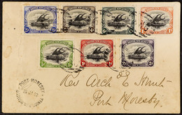 1902 (24th January) Local Port Moresby Envelope, Bearing The Original Lakatoi Set Â½d To 1s Tied By Barred Oval BNG Canc - Papua New Guinea
