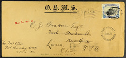 1902 (3rd October) OHMS Envelope From The Post Office To USA, Bearing Lakatoi 2Â½d Tied Oval Of Bars 'BNG', Over-struck  - Papua New Guinea