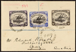 1904 (27th July) Envelope Registered Port Moresby To Austria, Bearing Lakatoi 2d, 2Â½d And 4d Tied By Cds's, The Reverse - Papua New Guinea