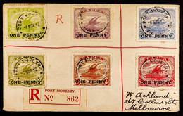 1918 (4th November) Envelope Registered Envelope To Melbourne, Bearing The 1917 1d Overprinted Set Of Six, With Port Mor - Papua New Guinea