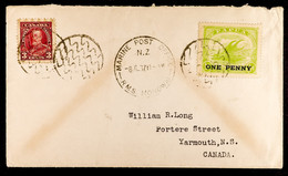 1937 (8th July) Envelope To Canada, Bearing 1d On Â½d Lakatoi, Plus Canada 3c, Each Tied By Circular Framed Zig-zag Line - Papua New Guinea