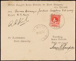 AIRMAIL 1937 (31st October) Guinea Airways,Â  Lake Kutubu To Port Moresby Cover (Eustis P121), Signed Ivan Champion The  - Papua New Guinea