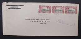 1941 CENSORED COEVER To England Bearing 1d X3 Tied By Freetown Cds's Of 17 MR 41, With Violet Boxed 'PASSED BY CENSOR 3. - Sierra Leone (...-1960)