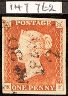 1841 1d Red-brown Plate 58 Imperf With 4 Margins And Circular Town Cancellation. SG 8o. Cat Â£700+. RPSL Certificate. - Other & Unclassified