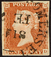 1841 1d Red-brown Imperf With 4 Margins With Superb WELLS â€“ SOMERSET Circular Datestamp (unlisted By Danzig), SG 8o. - Other & Unclassified