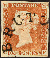 1841 1d Red-brown Imperf With 4 Margins Used With Superb â€œBRUTONâ€ UNDATED CIRCULAR Cancellation - Other & Unclassified