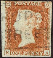 1841 1d Red-browm Plate 19 Imperf With 4 Margins Cancelled By 'HOPE / STREET' SCOTTISH LOCAL CANCELLATION. - Other & Unclassified