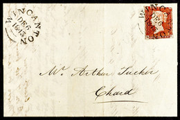 1843 WINCANTON  (SOMERSET) TOWN CANCEL ON 1D RED ENTIRE LETTER (6th December) Attractive Entire To Chard, With 1d Red (p - Other & Unclassified