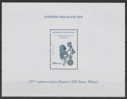 Madagascar Madagaskar 2018 Mi. Bl. 324 Bloc De Luxe Proof 25ème Anniversaire District 920 Inner Wheel Rotary Club - Madagascar (1960-...)