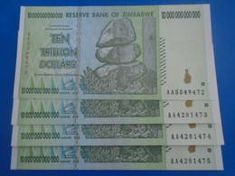 ZIMBABWE, P 88, 10 Trillion Dollars ,   2008 , UNC Neuf , 4 Notes - Zimbabwe