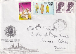 LETTRE. SENEGAL. 1986. LE SENEGAL CROISEUR COLBERT. DAKAR POUR LA FRANCE - Sénégal (1960-...)