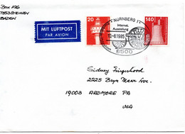 57266 - Bund - 1985 - 140Pfg I&T MiF A LpBf SoStpl NUERNBERG - ... INTERNAT. AUSSTELLUNG FERPHILEX -> Ardmore, PA (USA) - Philatelic Exhibitions