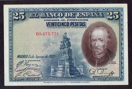 ESPAGNE - 25 PESETAS - SPL - PLI VERTICAL - 1928 - 1-2-5-25 Pesetas