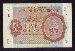 GRANDE BRETAGNE - BILLET MILITAIRE D'OCCUPATION - 5 SHILLINGS - TB - 1943 - Autorità Militare Britannica