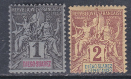 Diégo-Suarez N° 38 / 39 X Type Groupe : 1 C. Et 2 C. Les 2 Valeurs Trace De  Charnière Sinon TB - Unused Stamps