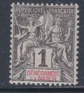 Sénégambie Et Niger N° 1 X Type Groupe : 1 C. Noir Sur Azuré, Trace De Charnière Sinon TB - Unused Stamps