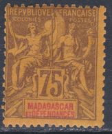 Madagascar N°  39 X Type Groupe : 75 C. Violet Sur Jaune Trace De  Charnière Sinon TB - Neufs