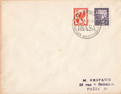 LETTRE. SARRE. 1950. SAARBRÜCKEN. IBASA. POUR PARIS - Cartas & Documentos