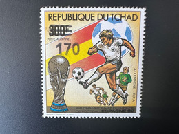 Tchad Chad Tschad 1987 / 1988 Mi. 1148 Surchargé Overprint FIFA Football World Cup Spain Espagne Coupe Monde WM Fußball - Tsjaad (1960-...)