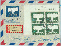 86659 - GERMANY  - Postal History -  Cover To ARGENTINA 1957   EUROPA CEPT - 1957