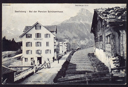 1909 Gelaufene AK: Seelisberg Bei Der Pension Schützenhaus. Rückseitig Leicht Fleckig. - Seelisberg