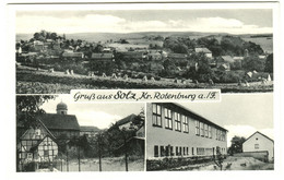Solz Bei Bebra Krs Rotenburg Fulda 1960 Privatkarte " 3-geteilt Ortsansichten" Ansichtskarte - Bebra